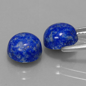 캐럿 천연 로열 블루 라피스 라줄리 보석, 라운드 컷, 7.28 mm, 불투명체