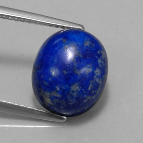 6.59캐럿 천연 로열 블루 라피스 라줄리, 타원형 컷, 12×10.1 mm, 불투명체