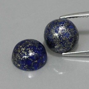 캐럿 천연 로열 블루 라피스 라줄리 보석, 라운드 컷, 7.98 mm, 불투명체