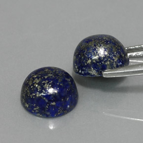 캐럿 천연 로열 블루 라피스 라줄리 보석, 라운드 컷, 7.98 mm, 불투명체