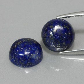 캐럿 천연 로열 블루 라피스 라줄리 보석, 라운드 컷, 8.26 mm, 불투명체
