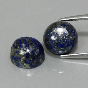 캐럿 천연 로열 블루 라피스 라줄리 보석, 라운드 컷, 8.19 mm, 불투명체