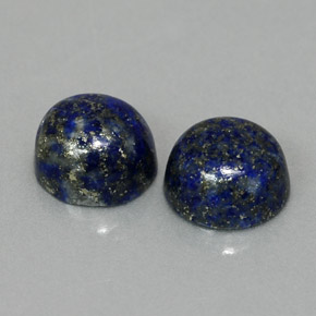 캐럿 천연 로열 블루 라피스 라줄리 보석, 라운드 컷, 8.19 mm, 불투명체