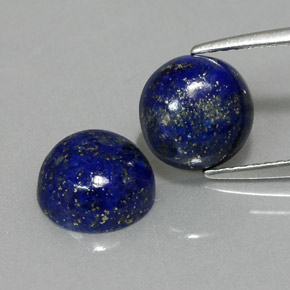 캐럿 천연 로열 블루 라피스 라줄리 보석, 라운드 컷, 8.14 mm, 불투명체