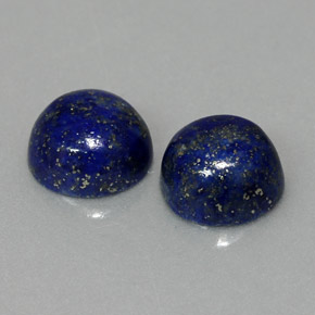 캐럿 천연 로열 블루 라피스 라줄리 보석, 라운드 컷, 8.14 mm, 불투명체