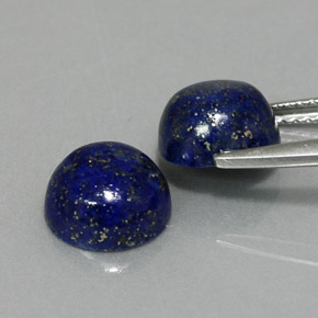 캐럿 천연 로열 블루 라피스 라줄리 보석, 라운드 컷, 8.14 mm, 불투명체