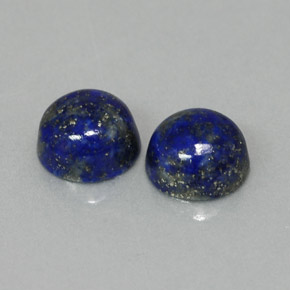 캐럿 천연 로열 블루 라피스 라줄리 보석, 라운드 컷, 8.14 mm, 불투명체