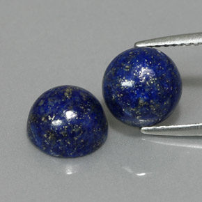 캐럿 천연 로열 블루 라피스 라줄리 보석, 라운드 컷, 8.18 mm, 불투명체