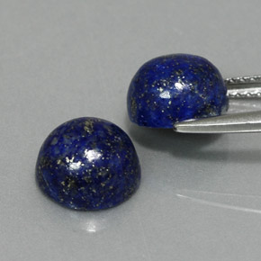 캐럿 천연 로열 블루 라피스 라줄리 보석, 라운드 컷, 8.18 mm, 불투명체