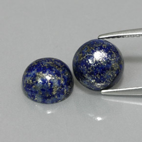 캐럿 천연 로열 블루 라피스 라줄리 보석, 라운드 컷, 7.97 mm, 불투명체