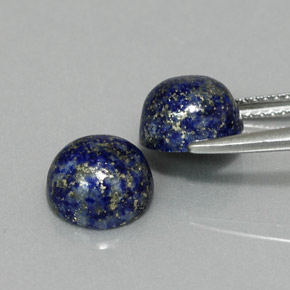 캐럿 천연 로열 블루 라피스 라줄리 보석, 라운드 컷, 7.97 mm, 불투명체