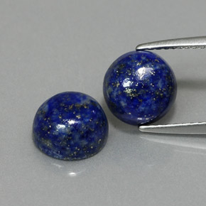 캐럿 천연 로열 블루 라피스 라줄리 보석, 라운드 컷, 7.93 mm, 불투명체