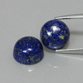 캐럿 천연 로열 블루 라피스 라줄리 보석, 라운드 컷, 8.16 mm, 불투명체