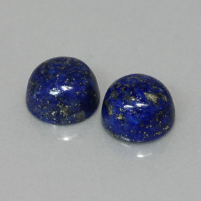 캐럿 천연 로열 블루 라피스 라줄리 보석, 라운드 컷, 8.16 mm, 불투명체