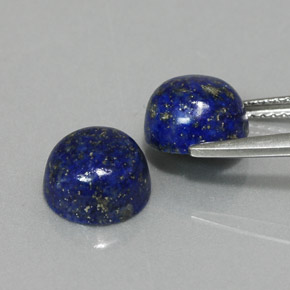 캐럿 천연 로열 블루 라피스 라줄리 보석, 라운드 컷, 8.16 mm, 불투명체