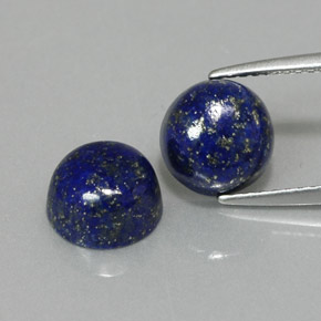 캐럿 천연 로열 블루 라피스 라줄리 보석, 라운드 컷, 7.95 mm, 불투명체