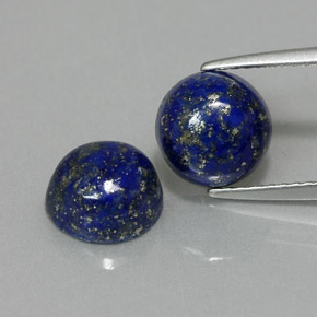 캐럿 천연 로열 블루 라피스 라줄리 보석, 라운드 컷, 8.22 mm, 불투명체