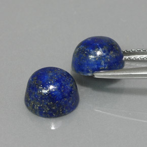 캐럿 천연 로열 블루 라피스 라줄리 보석, 라운드 컷, 8.10 mm, 불투명체