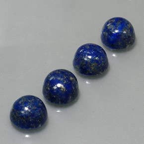 캐럿 천연 로열 블루 라피스 라줄리 보석, 라운드 컷, 8.12 mm, 불투명체