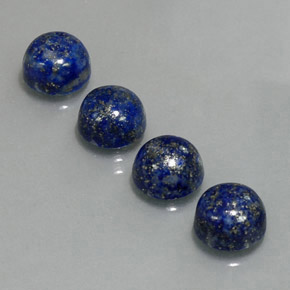 캐럿 천연 로열 블루 라피스 라줄리 보석, 라운드 컷, 8.14 mm, 불투명체