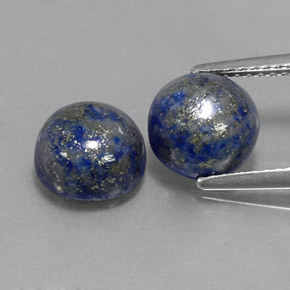 캐럿 천연 로열 블루 라피스 라줄리 보석, 라운드 컷, 8.15 mm, 불투명체