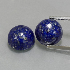 캐럿 천연 로열 블루 라피스 라줄리 보석, 라운드 컷, 8.12 mm, 불투명체
