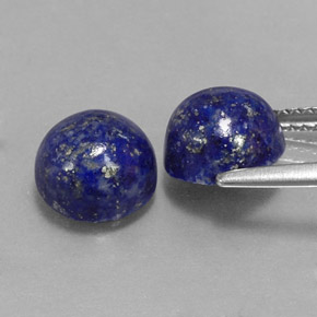 캐럿 천연 로열 블루 라피스 라줄리 보석, 라운드 컷, 8.12 mm, 불투명체