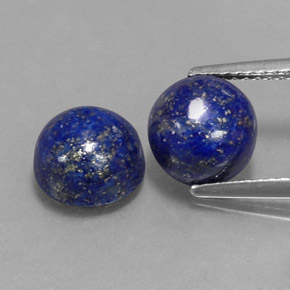 캐럿 천연 로열 블루 라피스 라줄리 보석, 라운드 컷, 8.08 mm, 불투명체
