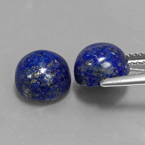캐럿 천연 로열 블루 라피스 라줄리 보석, 라운드 컷, 8.08 mm, 불투명체