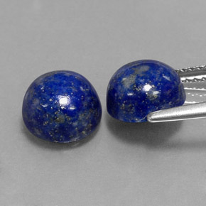 캐럿 천연 로열 블루 라피스 라줄리 보석, 라운드 컷, 8.05 mm, 불투명체