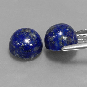 캐럿 천연 로열 블루 라피스 라줄리 보석, 라운드 컷, 8.24 mm, 불투명체