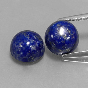 캐럿 천연 로열 블루 라피스 라줄리 보석, 라운드 컷, 8.17 mm, 불투명체