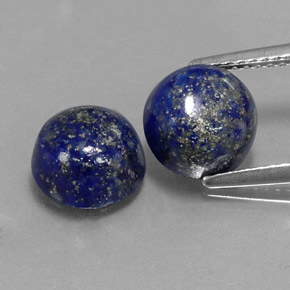 캐럿 천연 로열 블루 라피스 라줄리 보석, 라운드 컷, 8.22 mm, 불투명체