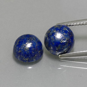 캐럿 천연 로열 블루 라피스 라줄리 보석, 라운드 컷, 8.16 mm, 불투명체