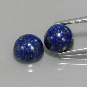 캐럿 천연 로열 블루 라피스 라줄리 보석, 라운드 컷, 8.14 mm, 불투명체