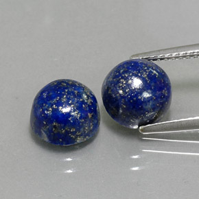 캐럿 천연 로열 블루 라피스 라줄리 보석, 라운드 컷, 8.10 mm, 불투명체