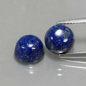 캐럿 천연 로열 블루 라피스 라줄리 보석, 라운드 컷, 8.13 mm, 불투명체