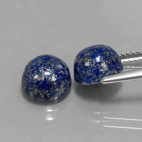 캐럿 천연 로열 블루 라피스 라줄리 보석, 라운드 컷, 8.09 mm, 불투명체