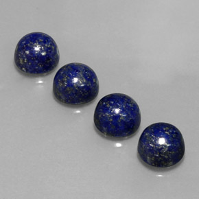 캐럿 천연 로열 블루 라피스 라줄리 보석, 라운드 컷, 8.14 mm, 불투명체