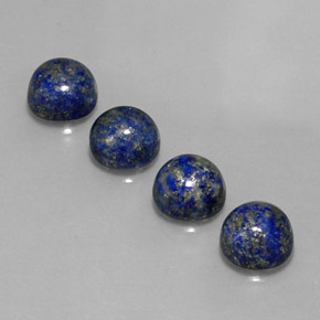 캐럿 천연 로열 블루 라피스 라줄리 보석, 라운드 컷, 8.18 mm, 불투명체