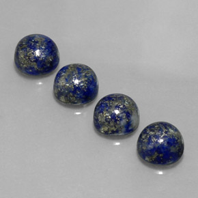 캐럿 천연 로열 블루 라피스 라줄리 보석, 라운드 컷, 8.16 mm, 불투명체