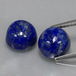 캐럿 천연 로열 블루 라피스 라줄리 보석, 라운드 컷, 8.14 mm, 불투명체