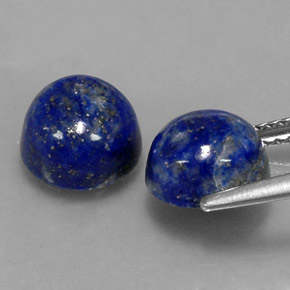 캐럿 천연 로열 블루 라피스 라줄리 보석, 라운드 컷, 8.14 mm, 불투명체