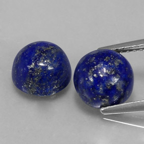 캐럿 천연 로열 블루 라피스 라줄리 보석, 라운드 컷, 7.97 mm, 불투명체