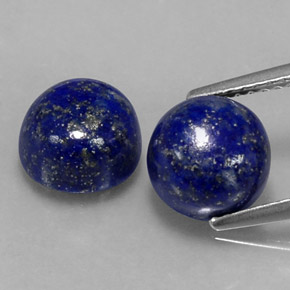 캐럿 천연 로열 블루 라피스 라줄리 보석, 라운드 컷, 8.13 mm, 불투명체