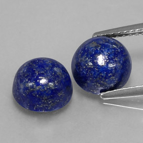캐럿 천연 로열 블루 라피스 라줄리 보석, 라운드 컷, 8.02 mm, 불투명체