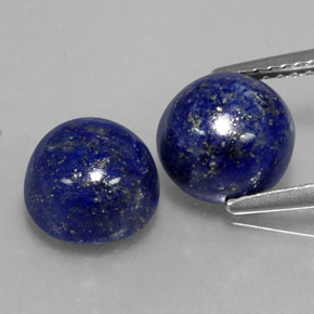 캐럿 천연 로열 블루 라피스 라줄리 보석, 라운드 컷, 8.02 mm, 불투명체
