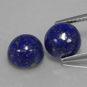 캐럿 천연 로열 블루 라피스 라줄리 보석, 라운드 컷, 8.13 mm, 불투명체