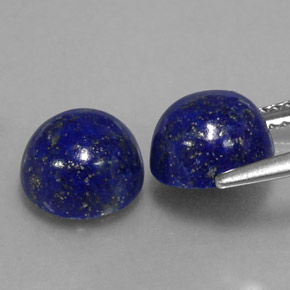 캐럿 천연 로열 블루 라피스 라줄리 보석, 라운드 컷, 8.13 mm, 불투명체