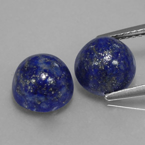 캐럿 천연 로열 블루 라피스 라줄리 보석, 라운드 컷, 8.13 mm, 불투명체